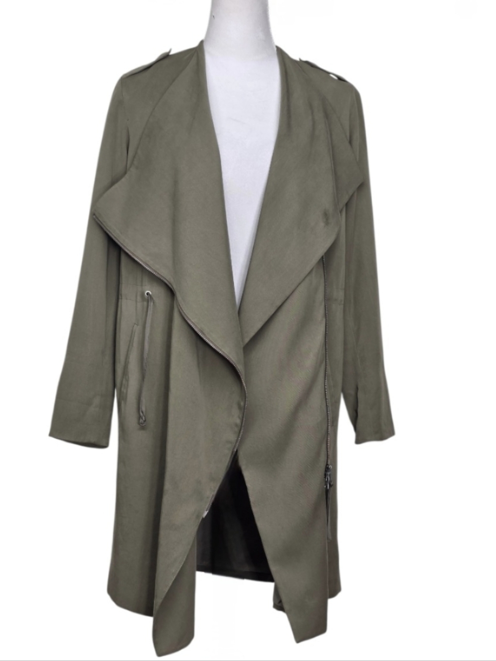 AllSaints Olive Green Utility Draped Jacket